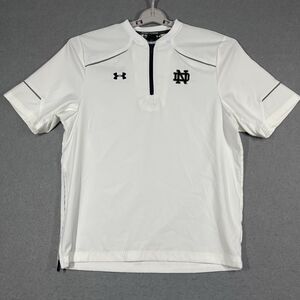 University of Notre Dame Fighting Irish Shirt Jacket Mens Medium White Sideline